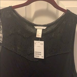 Black Lace Sleeveless Flowy H&M Blouse